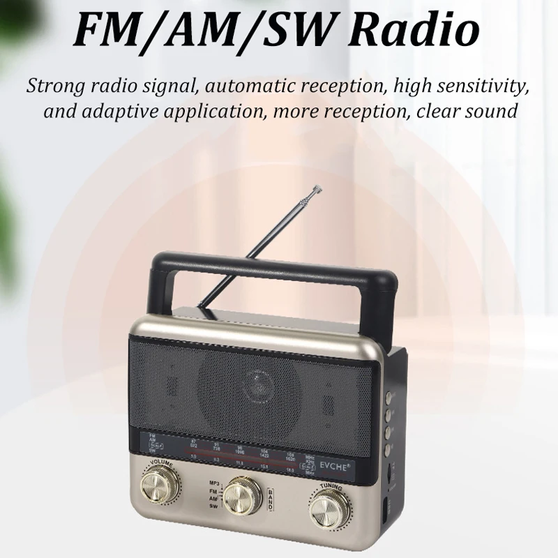 แบบพกพาวิทยุลำโพงบลูทูธพลังงานแสงอาทิตย์ FM/AM/SW วิทยุ ReceiverMP3เครื่องเล่นเพลง LED Light สนับสนุน USB/บัตร TF/AUX