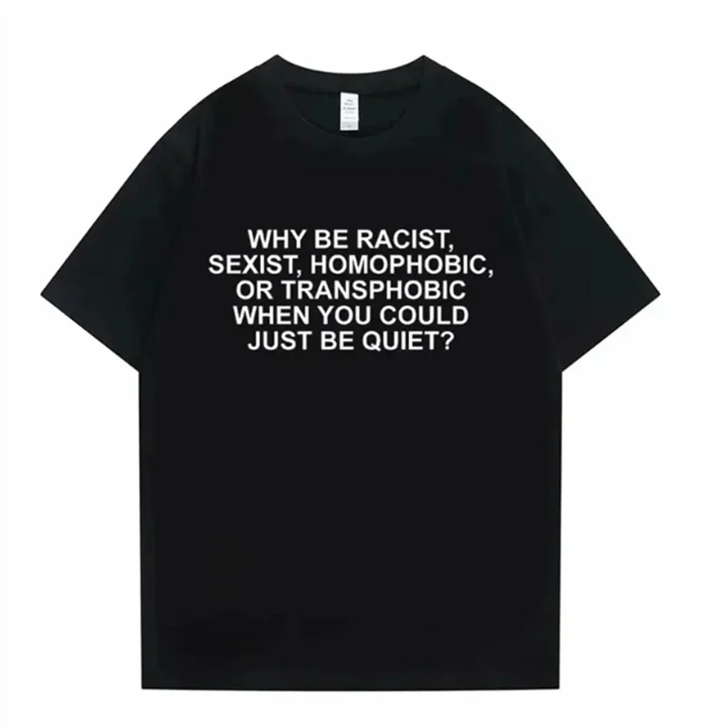 

2025 New Why Be Racist Frank Male Blond Trend Tshirt Ocean Hip-Hop Oversized T Shirt Men Women Casual Cotton Short Sleeve ﻿