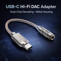 LingYan Digital CX31993 USB-C DAC con AMP MAX97220, adaptador de audio de alta resolución de 32 bits y 384 kHz, metal CNC, cable audiófilo