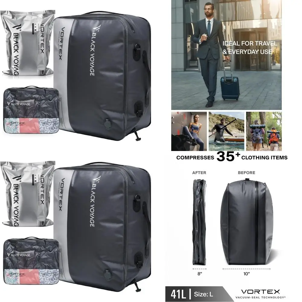 

Многоразовый вакуумный компрессионный мешок для путешествий, 41 л, водонепроницаемый, экономит место, насос в комплект не входит