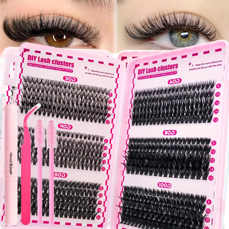 6 أنماط لاش تمديد كيت 8-16 مللي متر D حليقة الرموش الصناعية الفردية مع السندات وختم الغراء والملقط والفرشاة #1