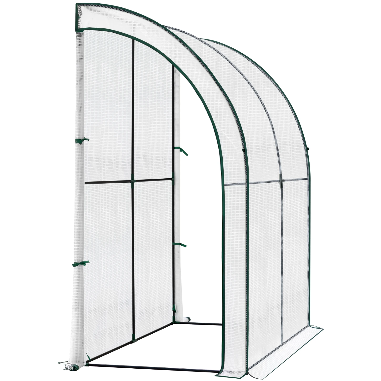 Foil Greenhouse Leaning 200x210x100cm Tomato Greenhouse  PE Tarpaulin Cold Frame with Rolling Doors Protective Tent