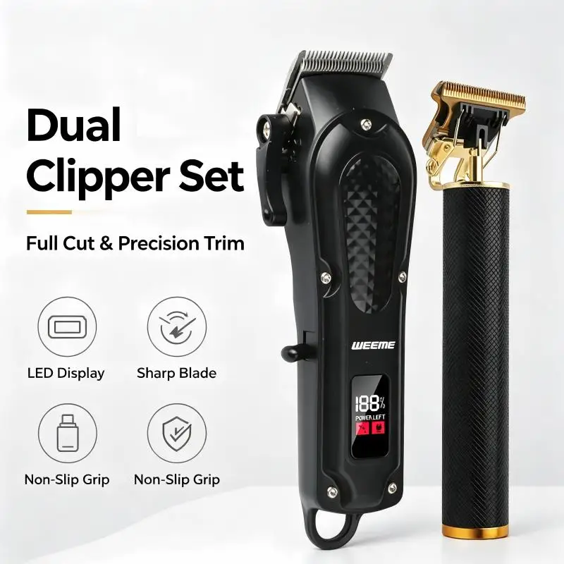 Portable Vintage T9 Hair Trimmer Electric Hair Clipper Rechargeable Design Perfect for Precision Hairline Carving
