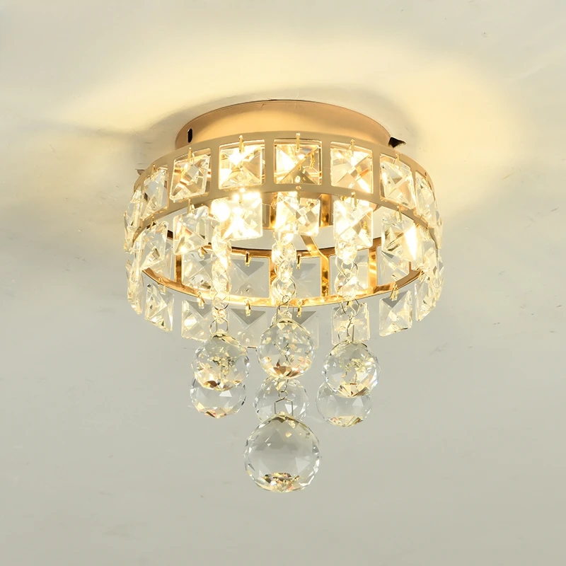 

Luxury Crystal Ceiling Lamp Nordic LED Lights For Corridor Aisle Balcony Staircase Cloakroom Porch Bedroom Home Indoor Lighting