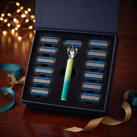 Men's Manual Razor 6-Layer Precision Blade System Replaceable Refills, Long-term Use, Men & Women Suitable Great Gift Idea