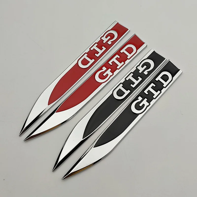 3D Metal Red Black Logo Emblem Car Fender Badge Decal Sticker Accessories