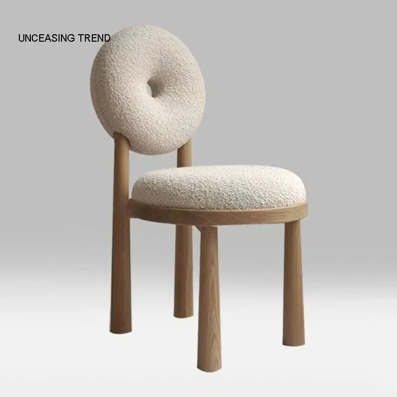 High-quality Dining Chairs Home Reclining Chairs Non-slip Ladies Dressing Stool Comfortable Lambswool Restaurant Chairs