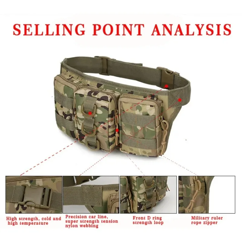 Tactical Men Waist Pack Hiking Waist Bag Outdoor Hunting Sports Bags Climbing Camping Fan Battlefield Fight Tactical Package