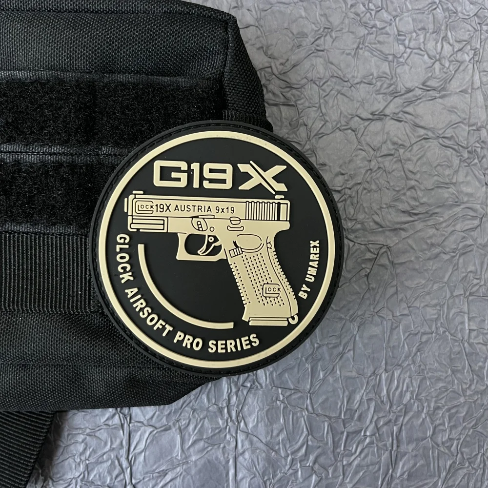 

GLOCK GUN PVC Hook and Loop Patch Stickers for Clothes Military Badges Tactical Backpack Band Patches G19X Applique for Clothing