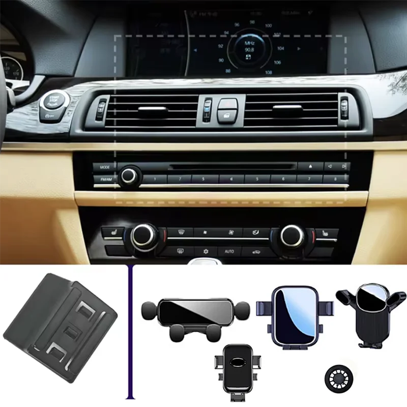 

Car Phone Holder For BMW 525i 530i 540i F10 F11 2011 2012-2017 Mobile Phone Mounts Car Wireless Charging Special Fixed Base