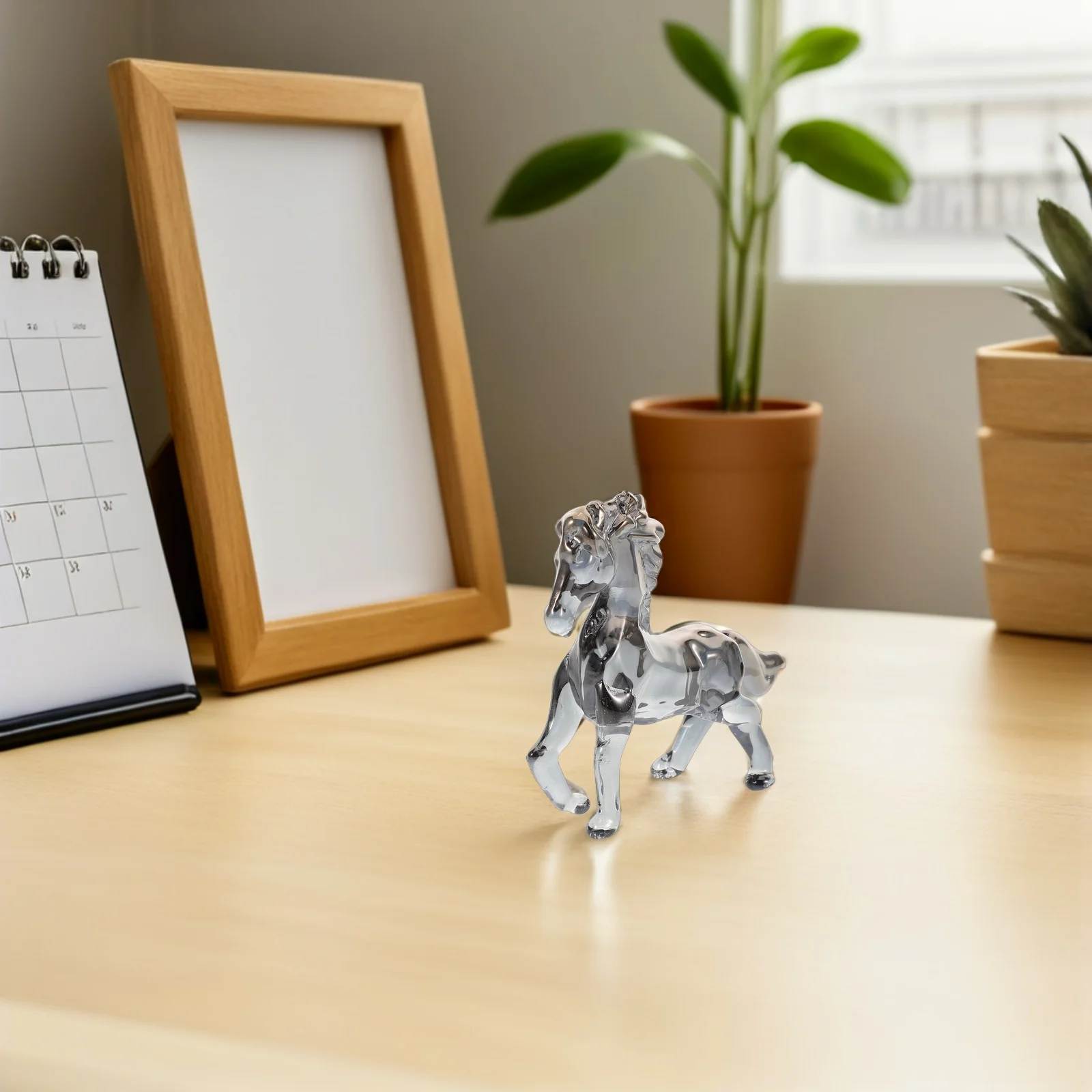 

Crystal Horse Ornament Intricately Carved Sturdy Material Transmission Home Office Tabletop Decoration