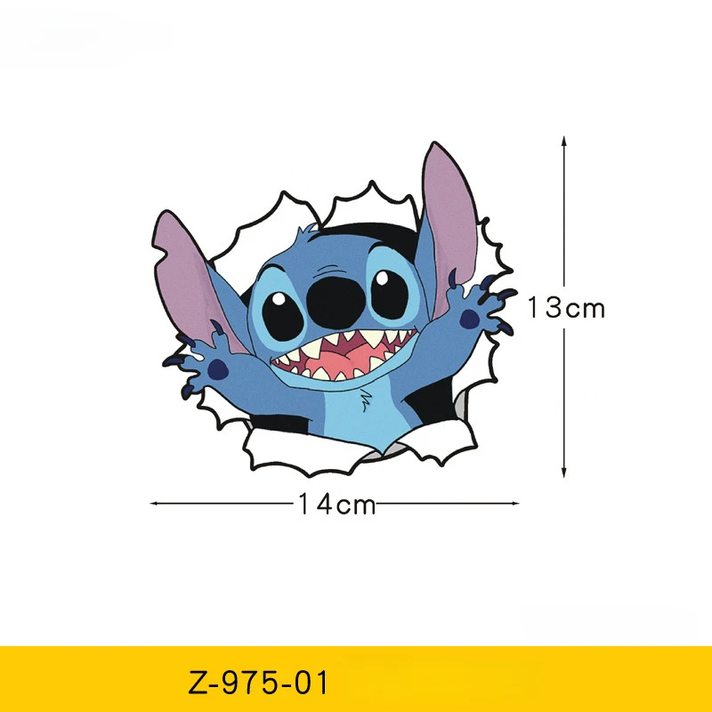 New Disney Lilo&stitch Cute Cartoon Car Sticker Auto Window Driving Mirror Decals Rear Windshield Anime Figure Car Decor Gifts