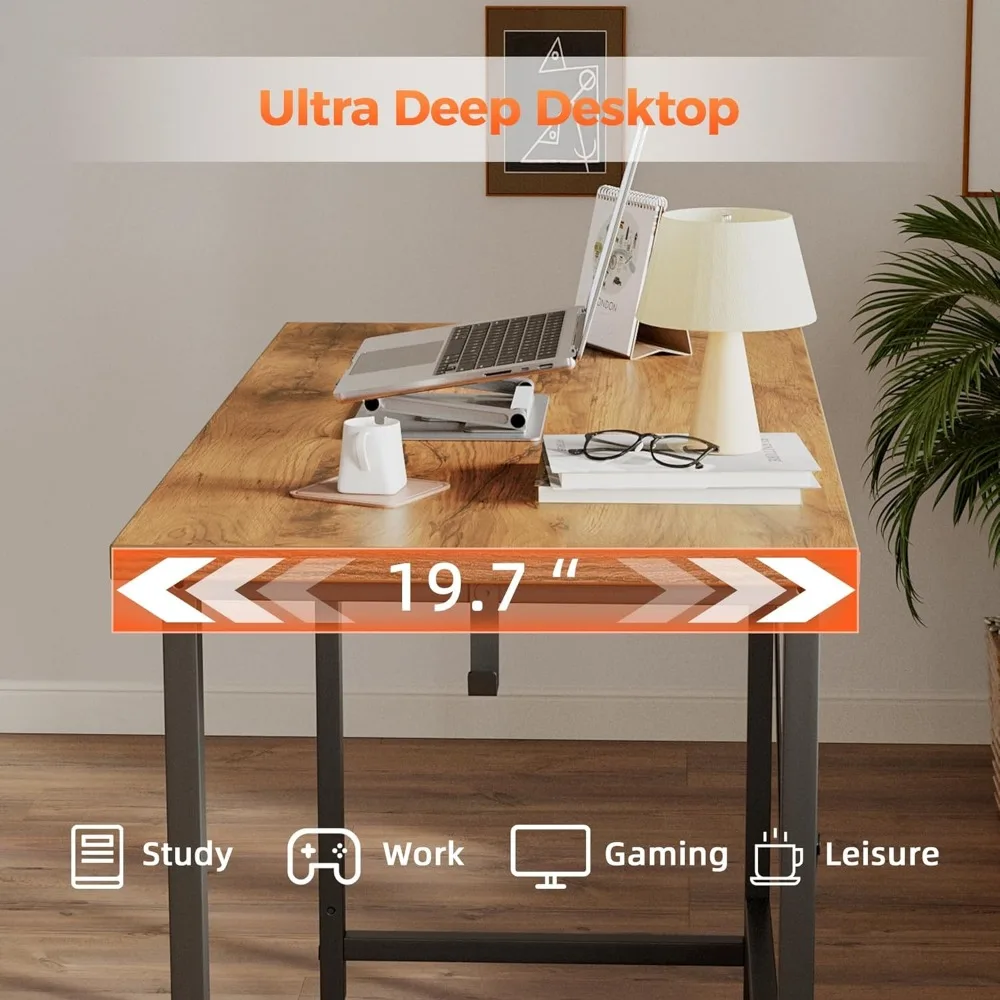 Compact Gaming Desk on Wheels for Small Spaces - Modern Minimalist Home Office and Study Writing Table