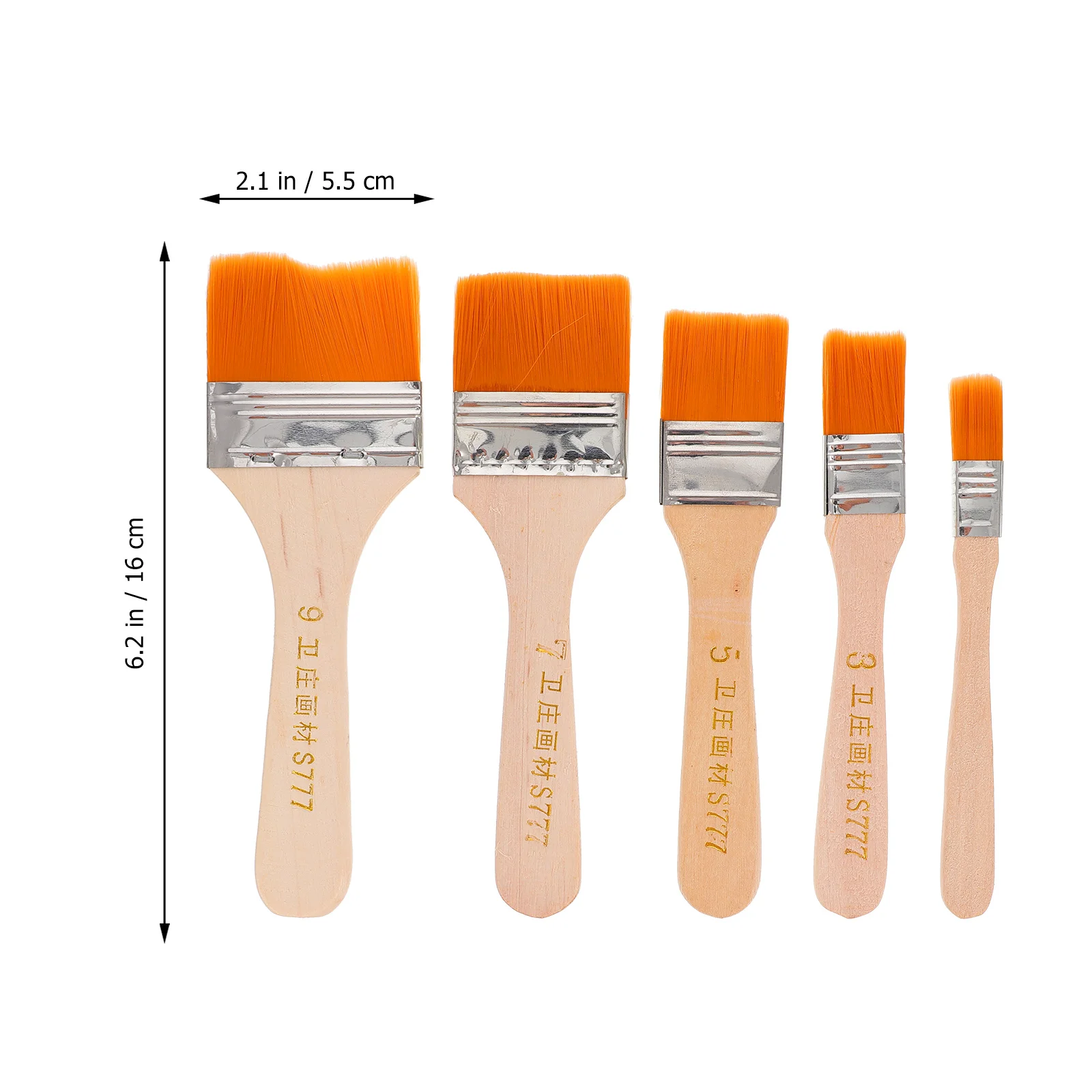 

50pcs Oil Painting Brush Flat Paint Set For Acrylic Watercolor Varnish Craft Art Wooden Handle Nylon Bristle Painting Tool