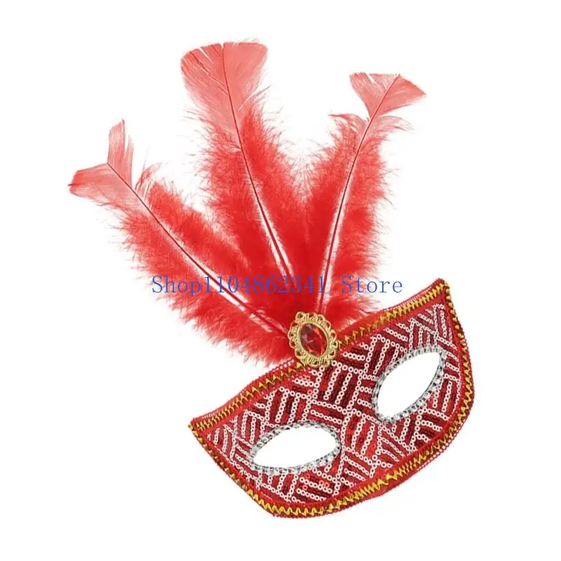 5asd 가장 무도회 마스크 여성용 깃털 라인 석 베네치아 마스크 파티 저녁 댄스 파티 공 마스크 할로윈 코스프레 의상