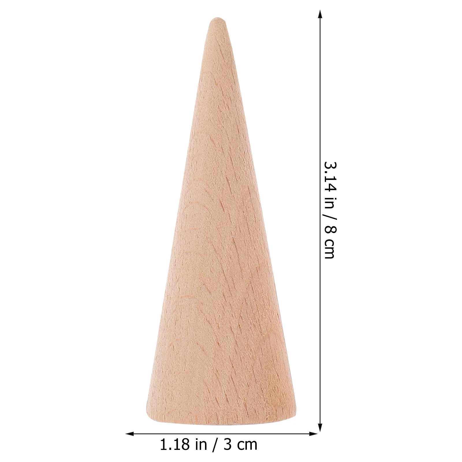 3 قطعة الخشب الصلب مخروط الشكل حلقة عرض موقف تخزين الرف حامل مجوهرات لسطح المكتب متجر عرض الرف