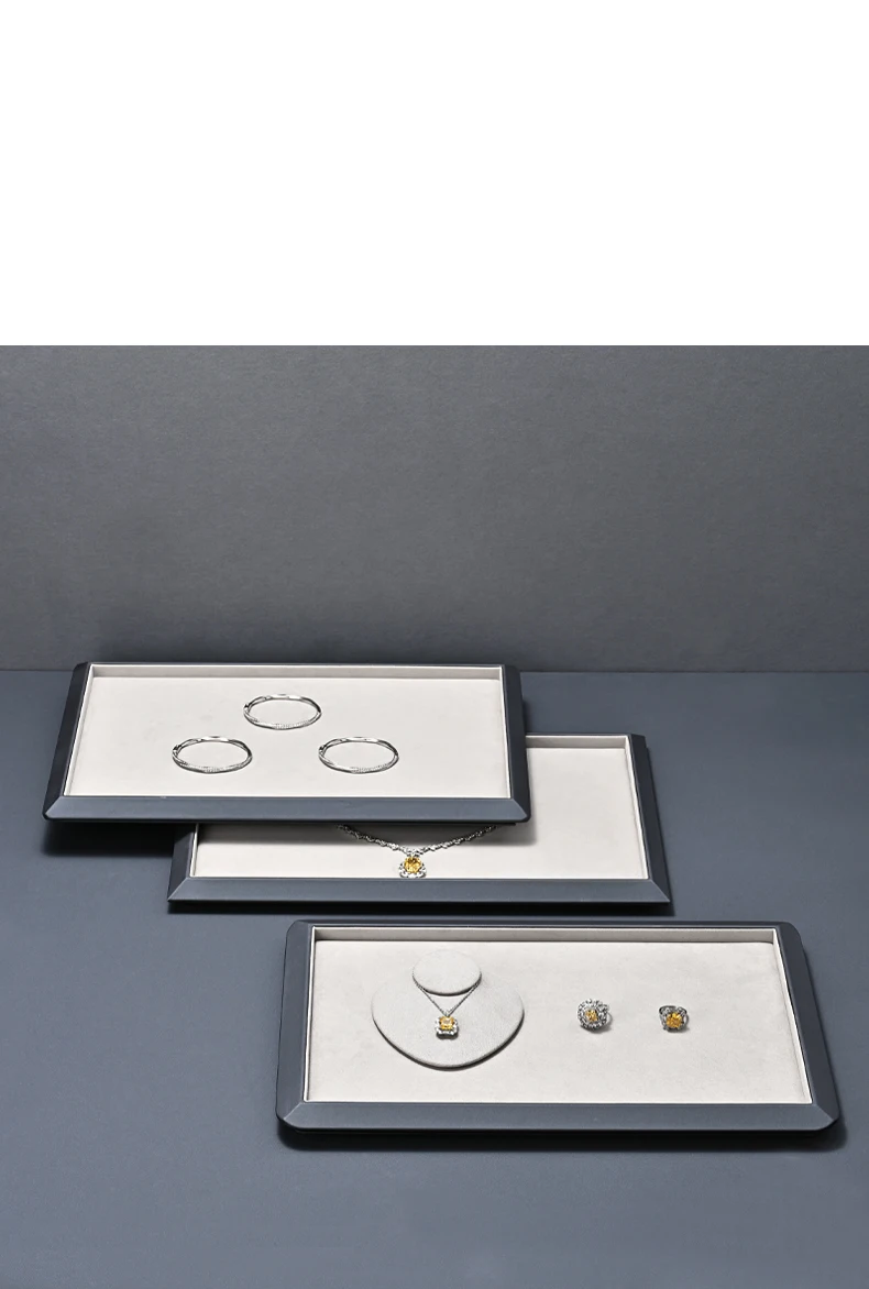 Oirlv Leder-Schmuckablage Luxus-Schmuckorganizer für Ringe, Ohrringe, Halsketten, Armbänder, Anhänger, Uhren – Exklusiv für Juweliergeschäfte – Detail 14