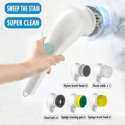 Spazzola per la pulizia elettrica multifunzionale per cucina e bagno-Scrubber portatile Wireless per piatti, pentole e padelle