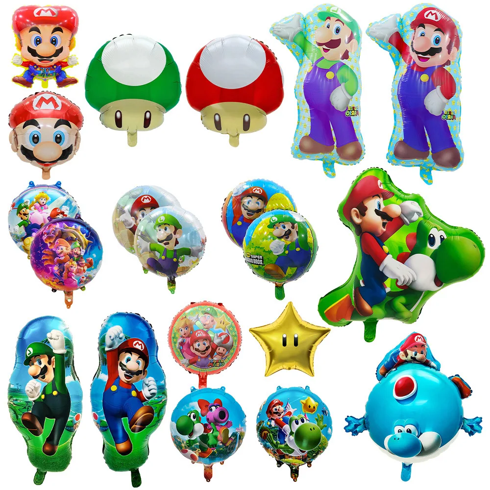 Cartoon Mario Spiel-Thema Ballonset Luigi Mario Prinzessin Peach Aluminiumfolie Ballon Dekoration Geburtstag Spielzeug Ball Dekoration – Detail 3
