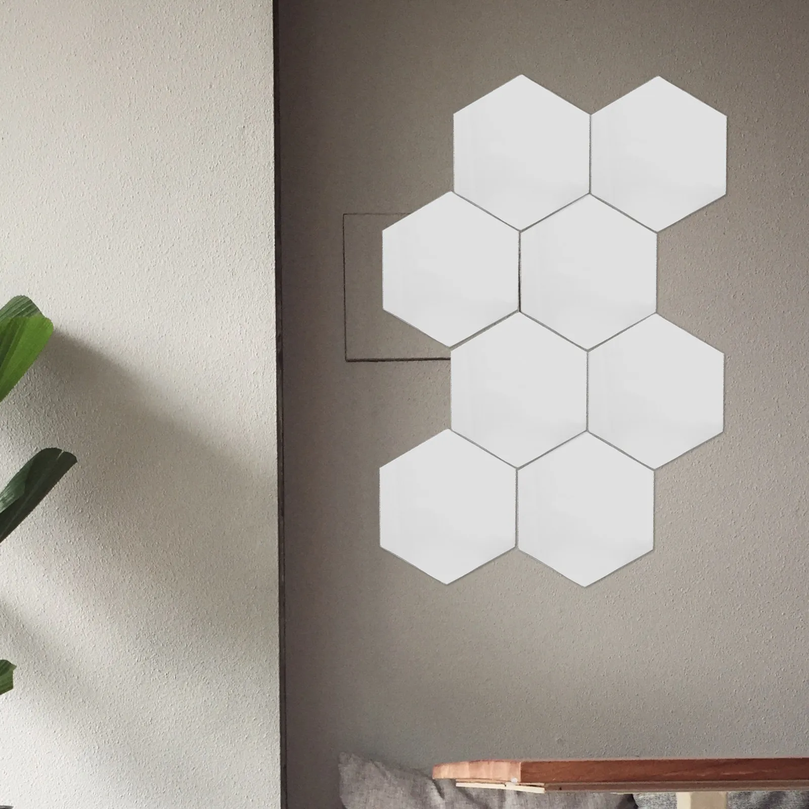 

12 шт. акриловых зеркальных наклеек на стену, шестиугольные самоклеящиеся зеркальные стикеры для спальни, гостиной, домашнего декора, настенное искусство