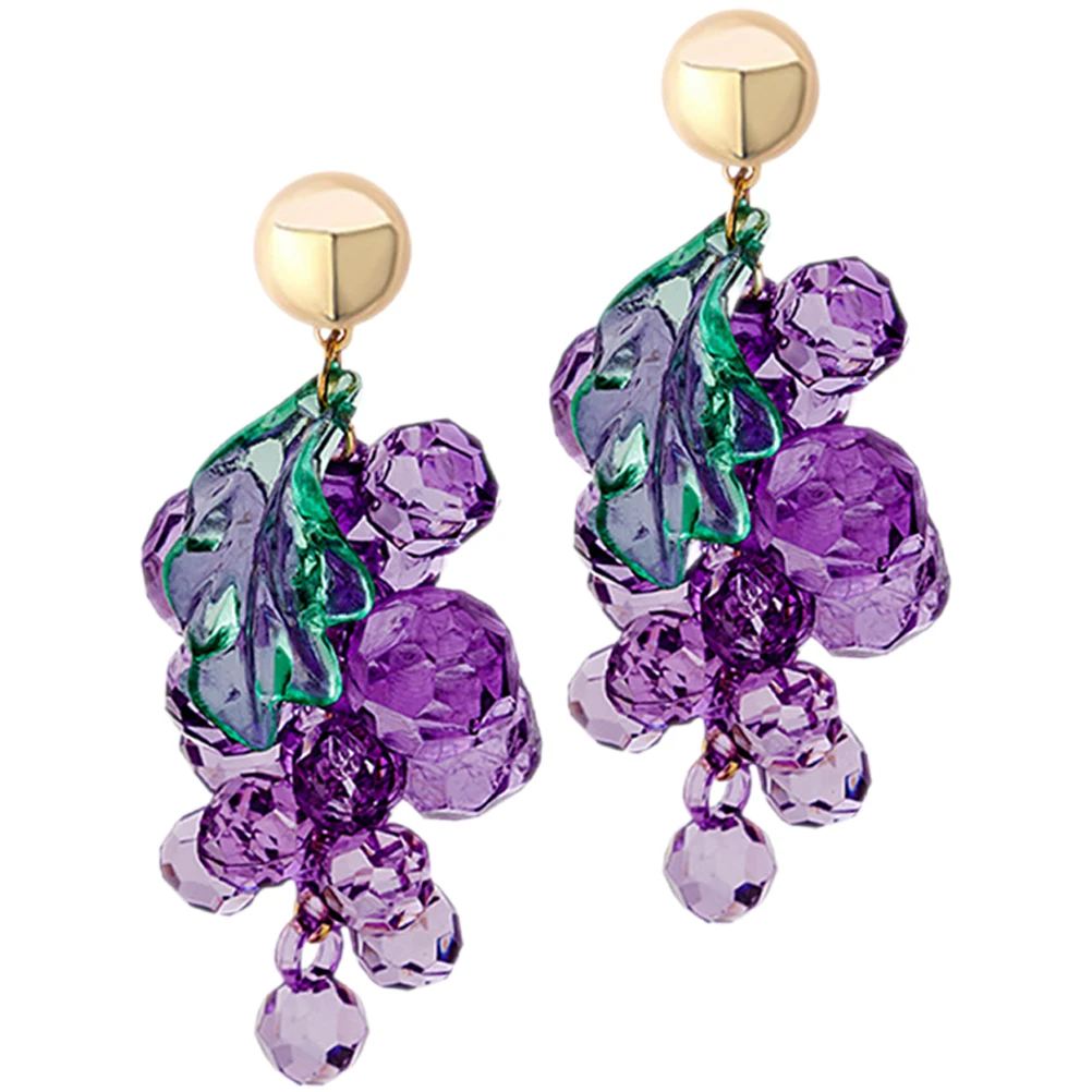 

Grape Earrings Drop Girls for Teen Hoop Women Colorful Stud Simulation Fruit Cute Jewelry