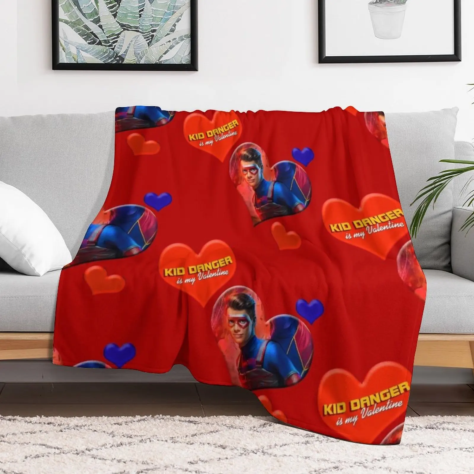

Kid Danger is my Valentine Valentine's Graphic Throw Blanket Plush Picnic Decorative Sofas for babies Blankets