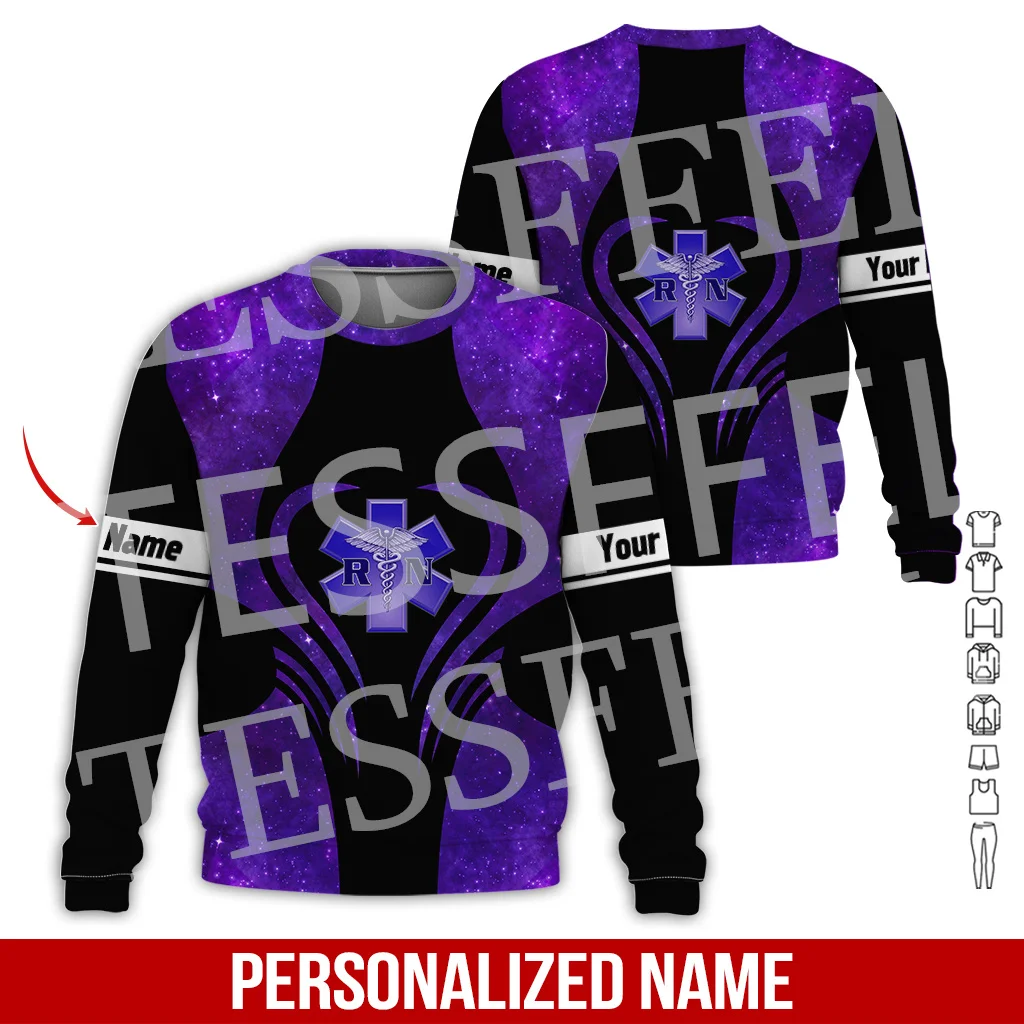 Custom Name Cosplay EMS EMT Medical Paramedic Nurse Worker Tattoo Retro 3DPrint Pullover Harajuku Jacket Casual Funny Hoodies 41