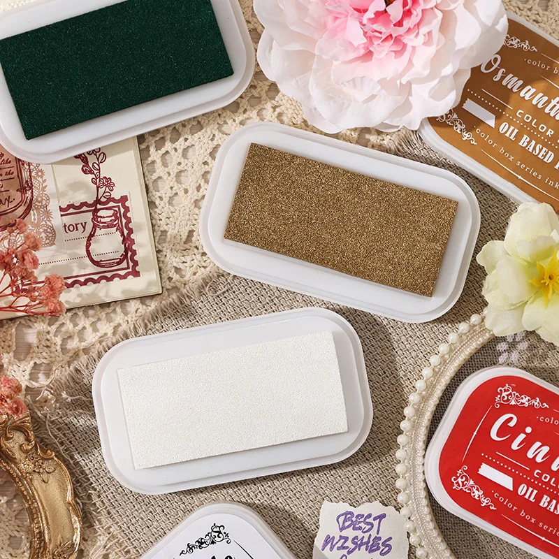 الرجعية اللون صندوق الحبر DIY بها بنفسك الحرف سكرابوكينغ منصات الحبر المطاط خشبية Stamps Inkpads ورقة ديكور القرطاسية اللوازم المكتبية