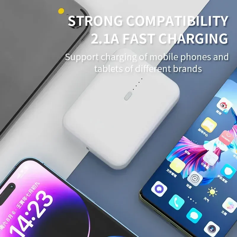 30000mAh Mini Power Bank Fast Charge 100% Sufficient Large Capacity Spare Battery Portable Power Bank Cable Battery for Phone