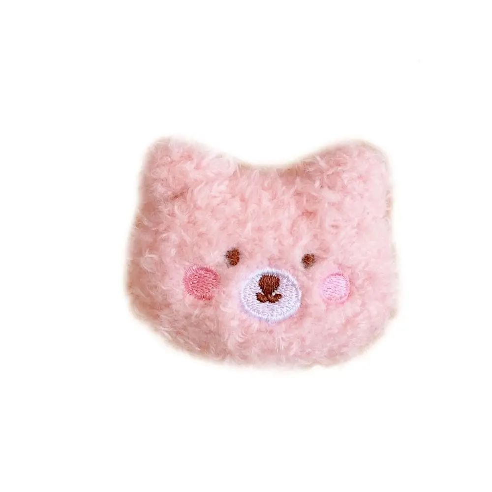Lapel Pin Soft Plush Bear Brooch Cute Fluffy Animal Brooches Personality Handmade Clothes Badge Coat view 5