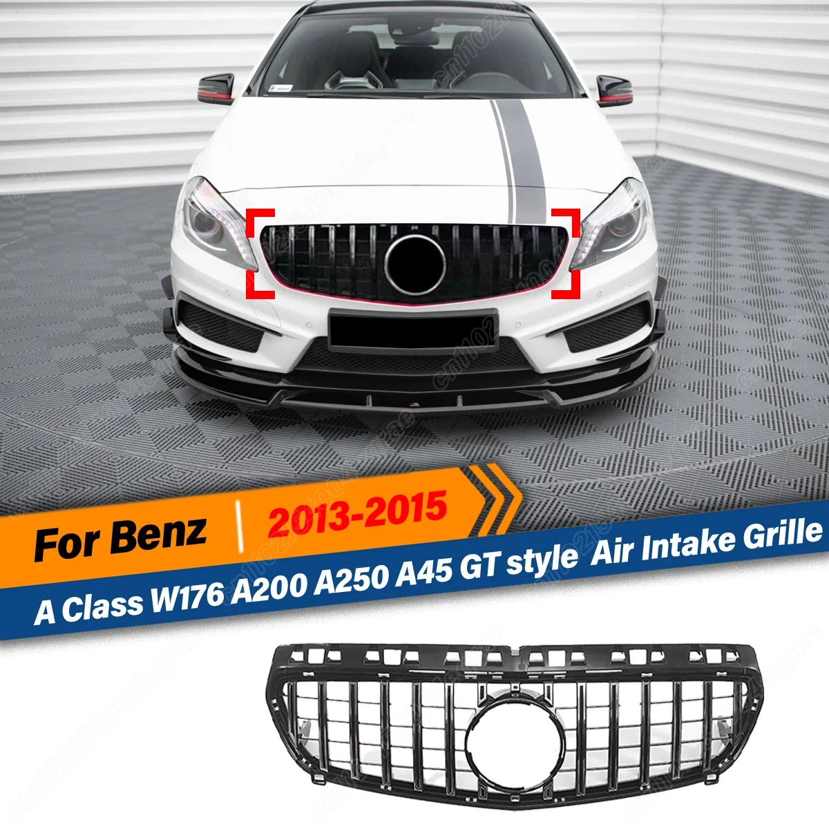

Для Mercedes-Benz A-класса W176 A180 A200 A220 A250 A260 A45 2013 2014 2015 Передняя решетка радиатора, гоночная решетка, обвес