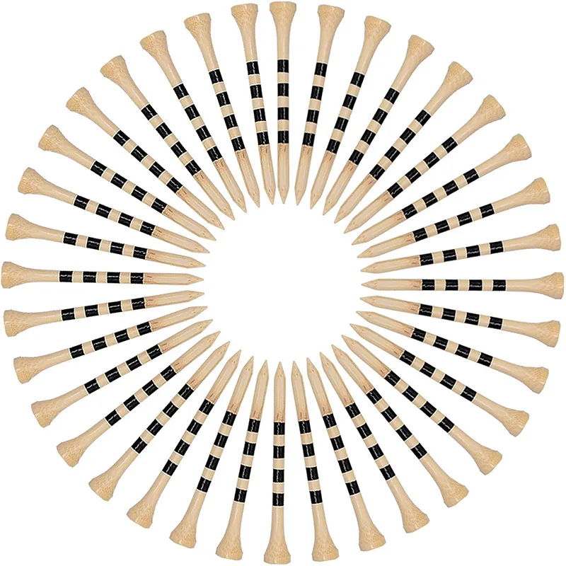 Golf Tees Bamboo Tee Golf Balls Holder Stronger than Wood Tees more durable and more stable Lightweight for Stable Shots