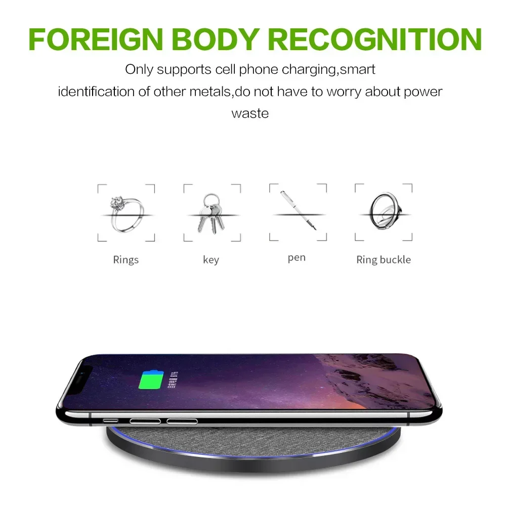 شاحن لاسلكي سريع 10 وات لهاتف iPhone Samsung Huawei Xiaomi Ulefone Doogee شاحن الهاتف المحمول