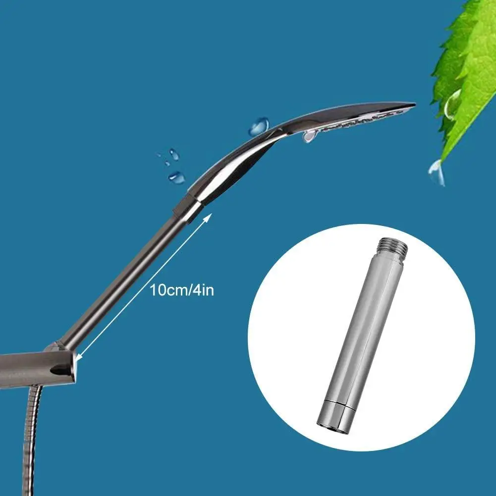 Shower Extension Tube Stainless Steel Round Shower Pipe Plating Handheld Shower Head Extender For Bathroom Accessory