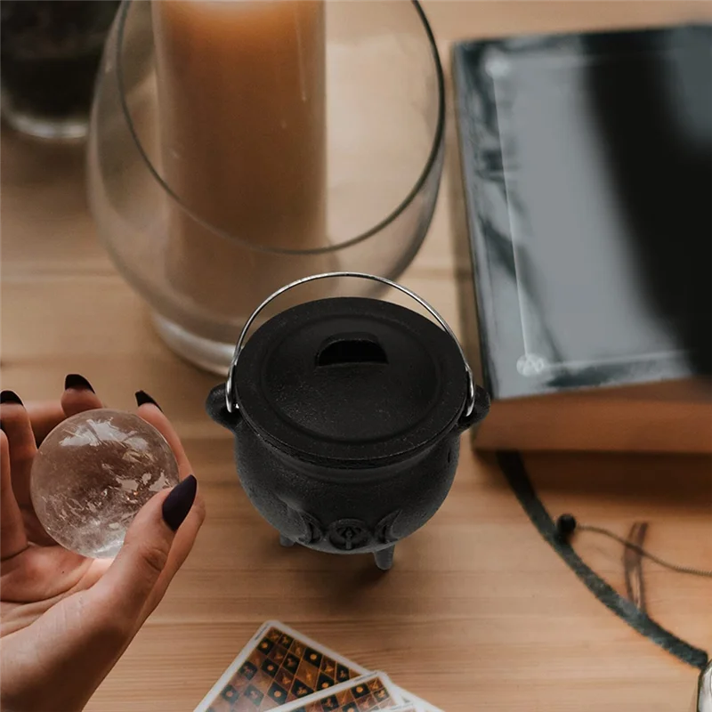 A69M-Mini caldeirão de metal com alça adequado para crianças Halloween Candy St. Patrick's Coins Holder & Party Favors B