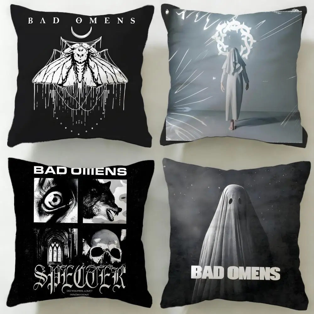 Popular Band Bad Omens Cushion Cover Soft & Easy-Wash Pillow Case – Versatile for Couch, Bed, Travel and Office