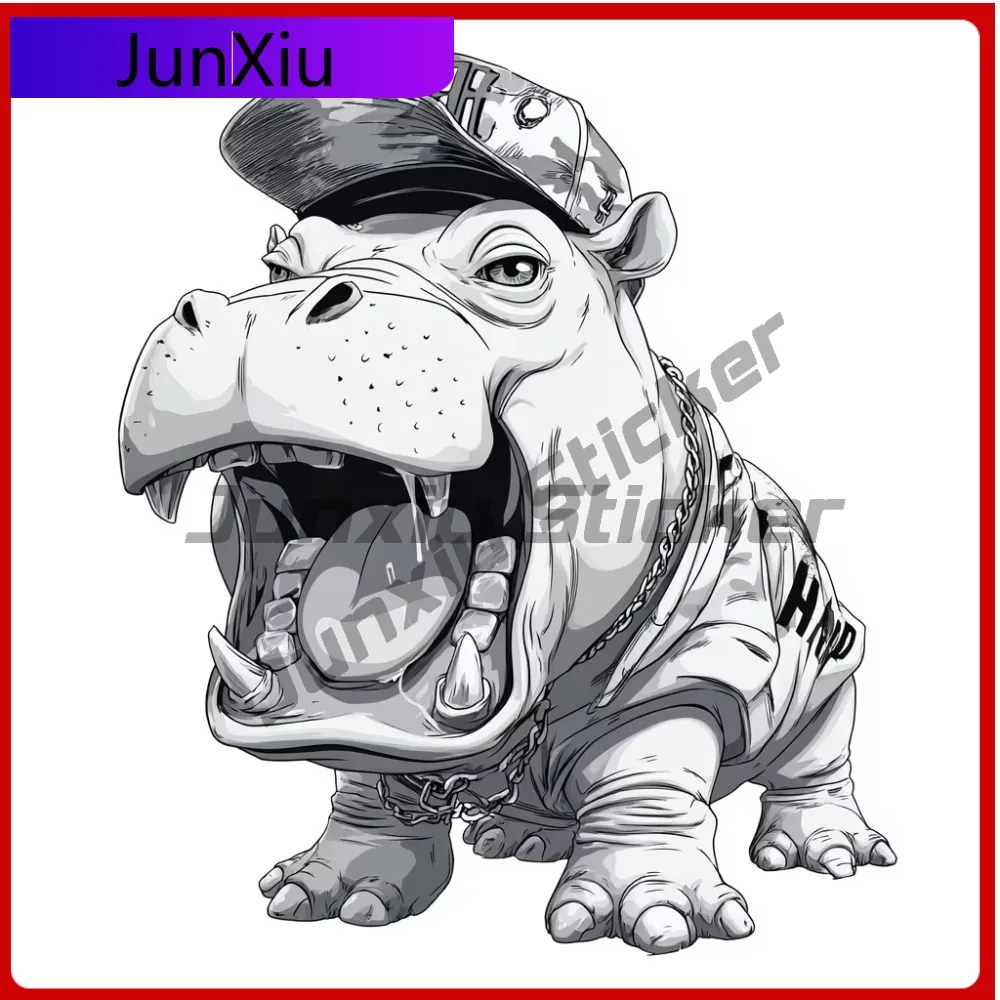 

Hippo Sticker, Hip Hop Vintage Car Laptop Window Bumper Waterproof Vinyl Decal Gift Trendy Retro Cool Unique Cool Cool Funny