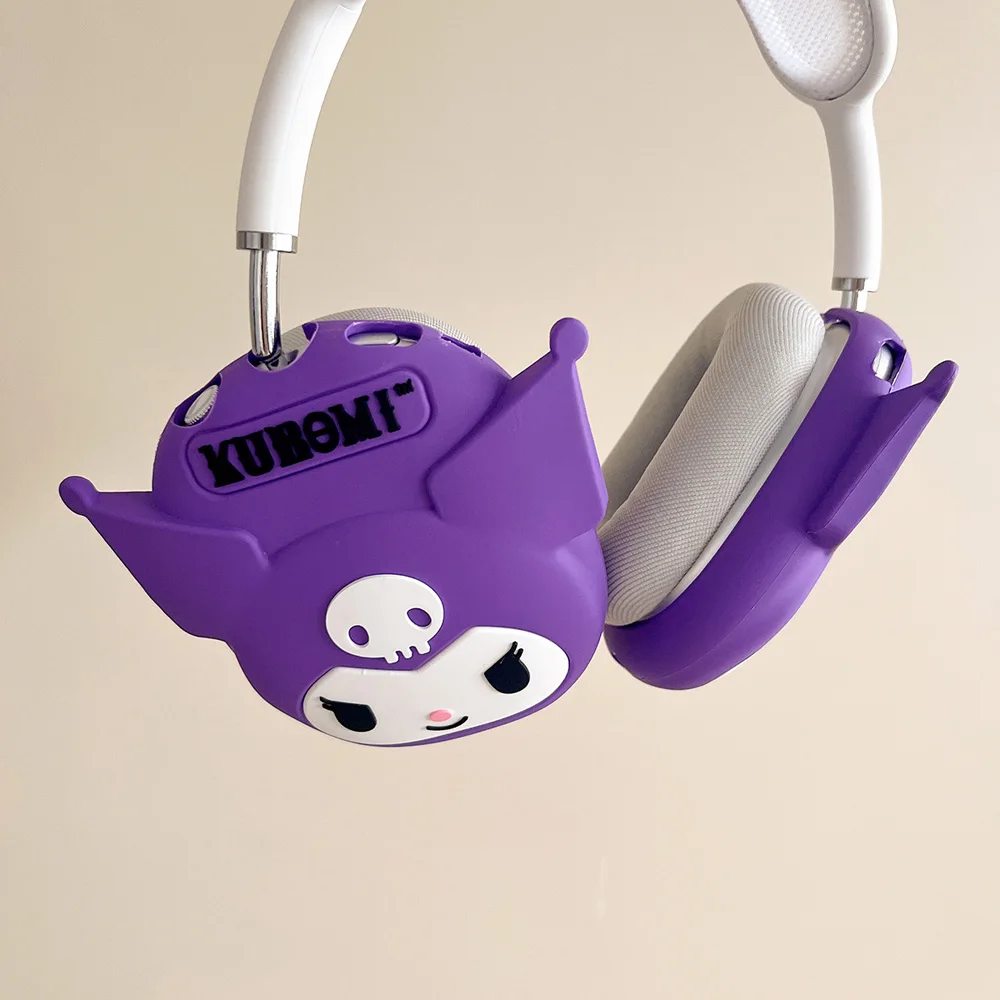 MINISO Headphone 3D Silicone Case For AirpodsMax Protective Cover Cartoon Sanrio Kuromi Cases For Air pods Max  Accessories