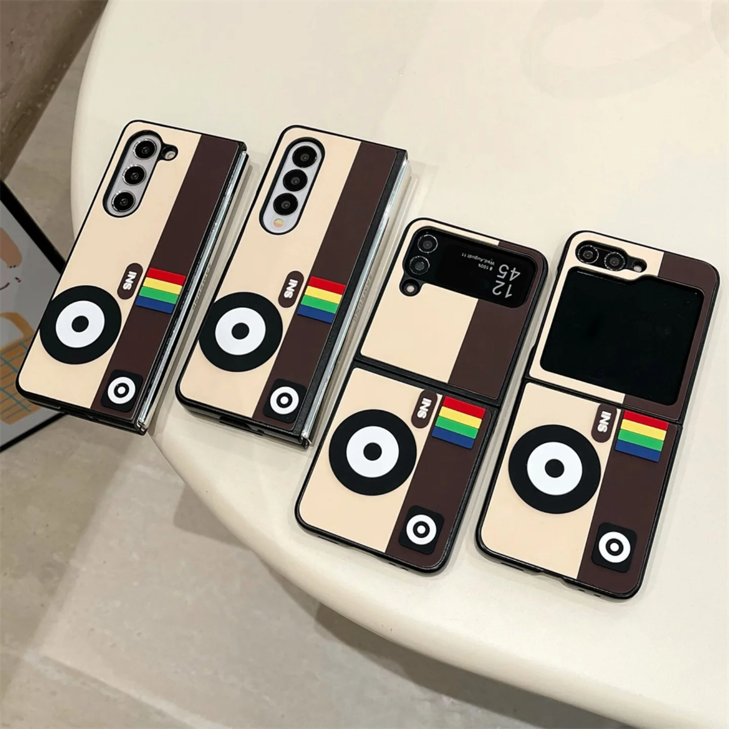 

Cartoon Camera Phone Case for Samsung Galaxy Z Flip Z Fold 7 6 5 4 Protective Back Cover for ZFold7 ZFlip6 ZFlip7 Case Shell