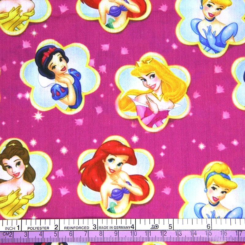 Disney Princess 50*145cm Polyester 100% Cotton Fabric Sewing Quilting Fabric Needlework Material DIY Handmade Patchework