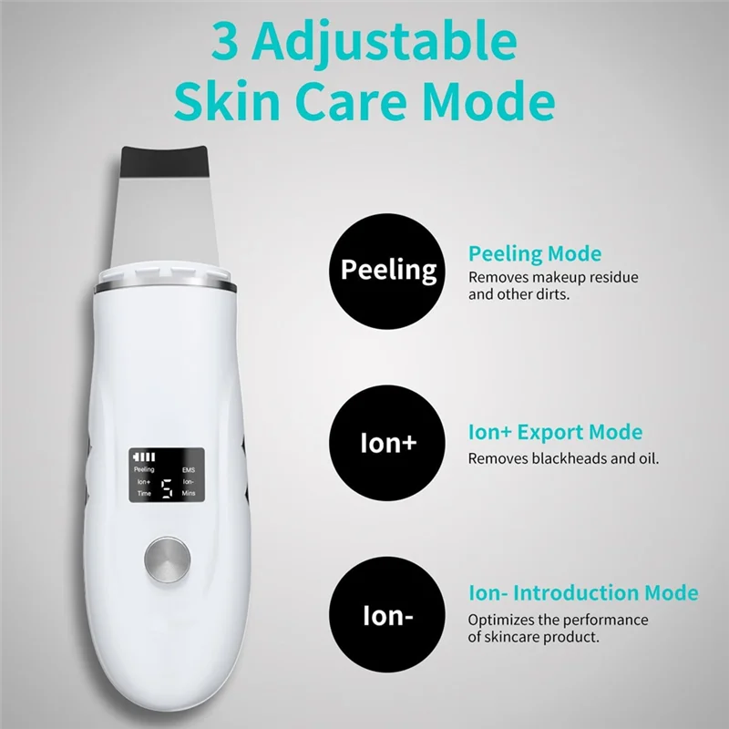 ABGP-épurateur de peau de nettoyage en profondeur spatule pour outil d'extraction de pores, Station de charge rapide d'extraction Functiona d'élimination des points noirs
