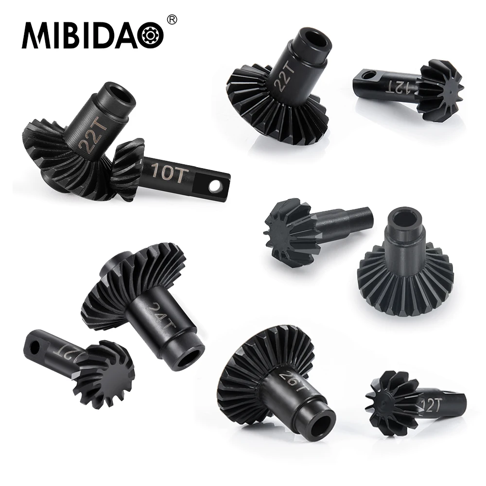 MIBIDAO 40CR 스틸 22T&10T 22T&12T 24T&12T 26T&12T 디프 액슬 기어 TRX-4M 1/18 RC 크롤러 자동차 업그레이드 부품 액세서리
