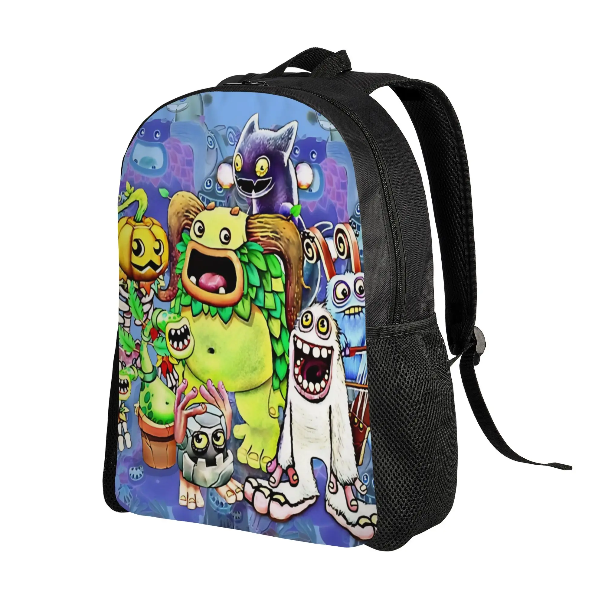 My Singing Monsters character Backpack Student Unisex  Breathable Backpacks Polyester Style School Bags Sport Designer Rucksack