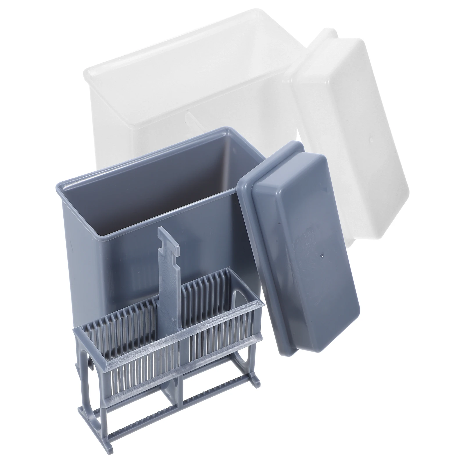 

2 Pcs Slide Staining Rack Microscope Laboratory Glass Drain Stand Plastic Equipment Storage Container Research Lab Equipment