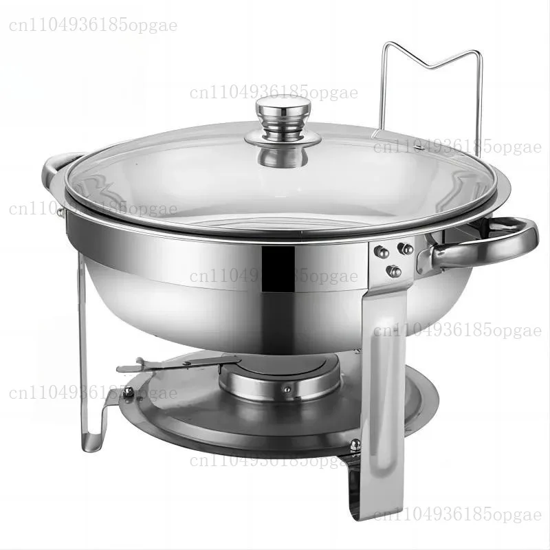 Stainless Steel Removable Round Buffet Stove Hotel Restaurant Visual Foot Buffet Stove Smoke Free