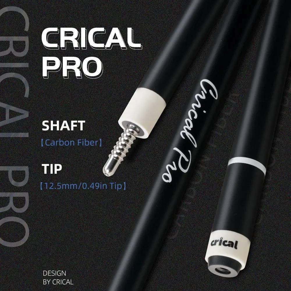 CRICAL Carbon Fiber Pool Cue Stick Billiard Cue Sticks Professional Low Deflection Pool Sticks with 12.5mm Tip and Radial Joint