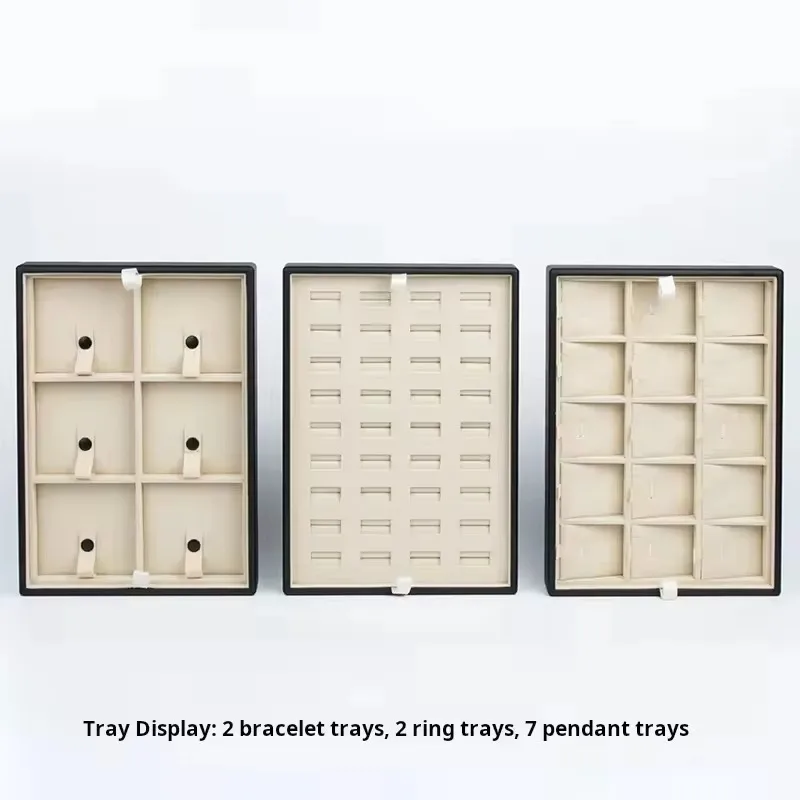 Jewelry Tray Storage Box with Watch Holder Necklace Ring Earrings Pendant Display Organizer Plate for Container Organization