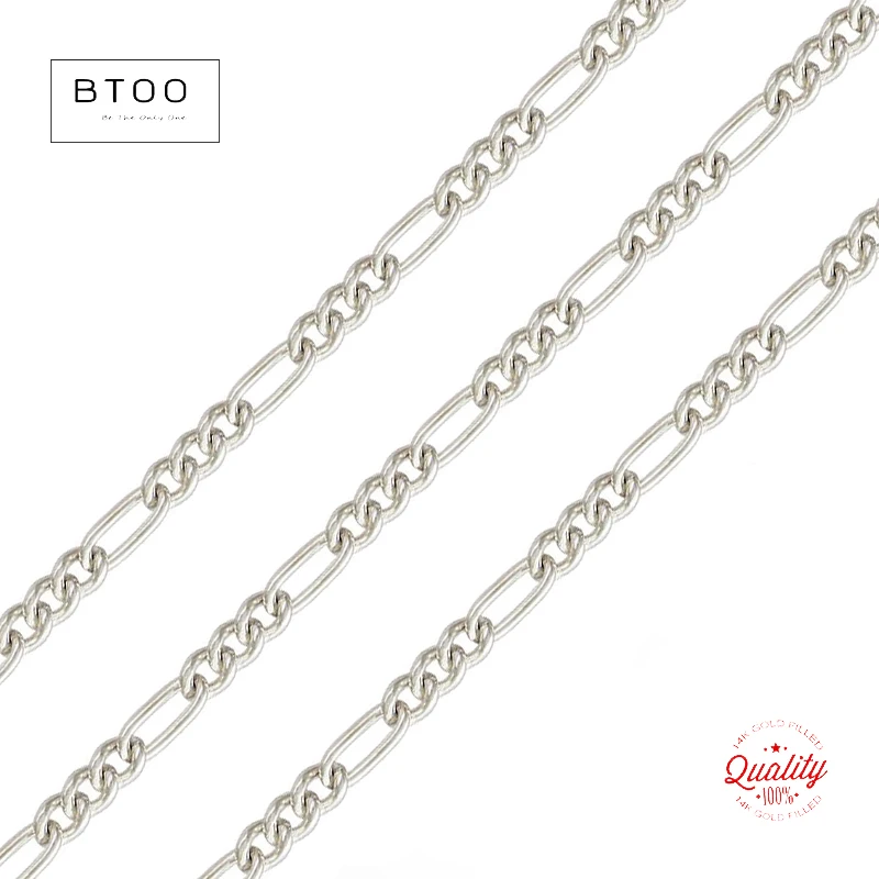 

1.5mm Figaro 3+1 Chain 925 Sterling Silver Chain Unfinished Necklace Silver jewelry Minimalist Sterling Silver Chain DIY Jewelry