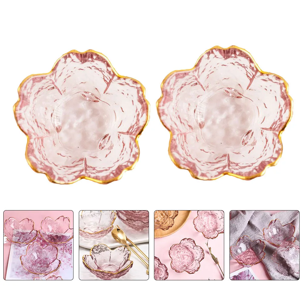 

6Pcs Household Cutlery Flower Shape Glass Fruit Plate Ideal for Office Hotel Home Use Glass Fruit Plate Storage Tray