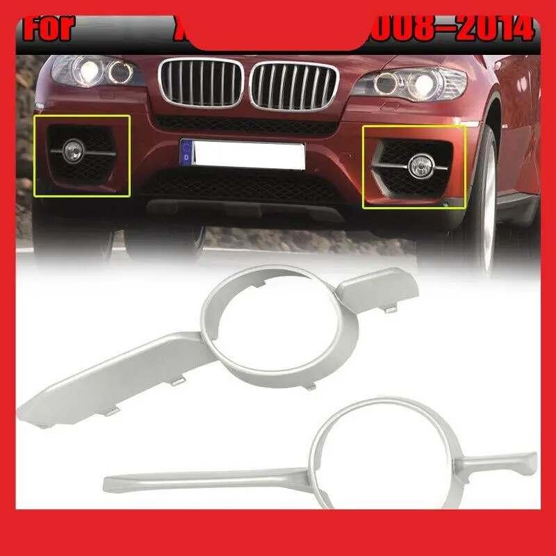 1Zestaw dla -BMW X6 E71 E72 2008-2014 Przedni zderzak Światło przeciwmgielne Osłona grilla Wykończenie 51117188385 51117188386